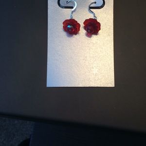 Handmade beaded flower earrings